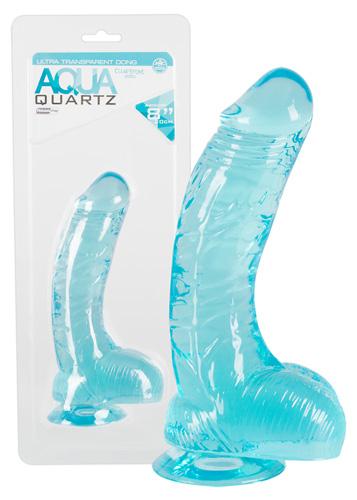 Aqua Quartz 8 Inch, helesinine dildo, 19cm