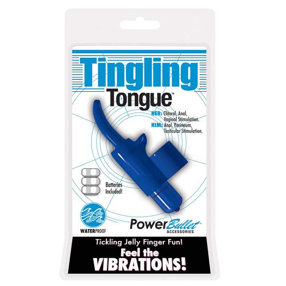 "Tingling Tongue", keelekujuline näpuvibraator, sinine