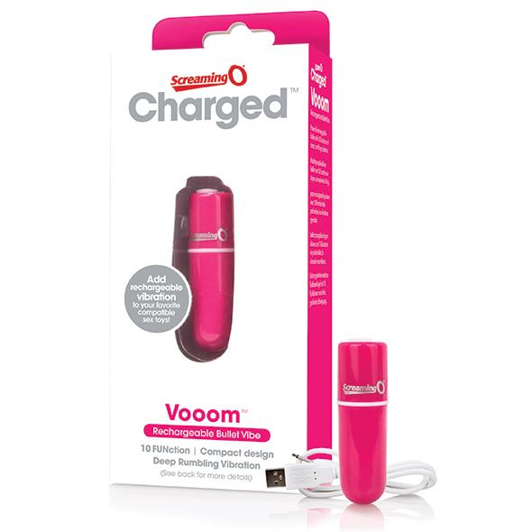 THE SCREAMING O - CHARGED VOOOM BULLET VIBE, USB- vibrakuul, 10 programmi, roosa