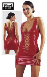 Виниловое платье, красное, XL
