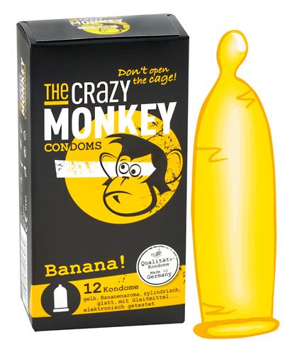The Crazy Monkey, banaanimaitselised kondoomid, 12tk