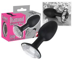 Butt Plug Diamond, silikoondildo kristalliga, L