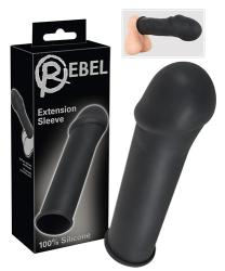 Rebel Penis Sleeve with Extension, mansett/pikendi, must