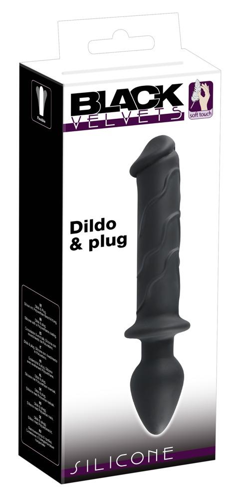 Black Velvets Dildo & Plug, 2 poolne seksdildo