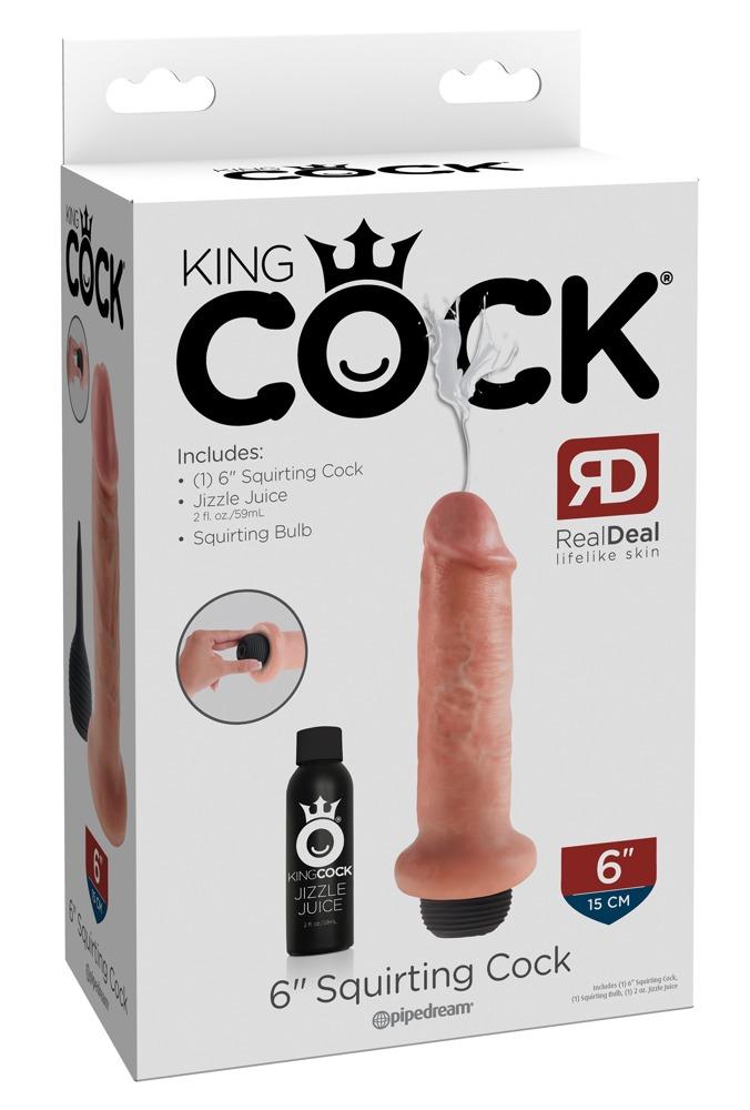 King COCK Squirting Cock 6, pritsiv dildo, 20cm