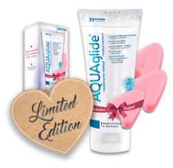 Love Bundle Aquaglide + Tampons, veebaasiline libesti + 3 tampooni