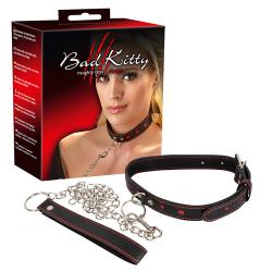 Bad Kitty "Collar and Leash", südametega kaelarihm+kett