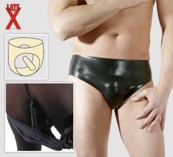  Latex Briefs with Anal Plug