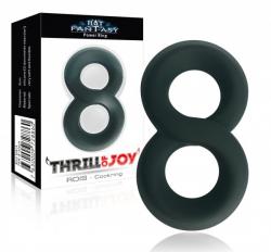 HOT FANTASY Thrill of Joy Rois Power-Ring (Ø 2cm) black, erektsiooni+munandirõngas