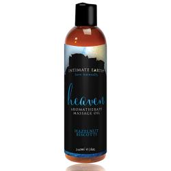 INTIMATE EARTH - MASSAGE OIL HEAVEN HAZELNUT BISCOTTI, biskviit pähklikreemiga massaažiõli, 240ml