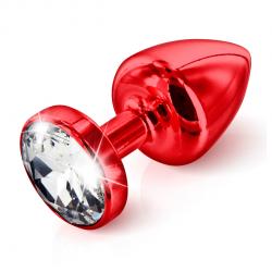 DIOGOL - ANNI BUTT PLUG ROUND RED 30mm, "keskmine" särav-punane anaalpunn