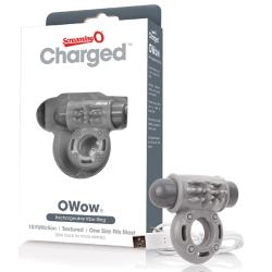 THE SCREAMING O - CHARGED OWOW VIBE RING, USB aku-peeniserõngas, hall