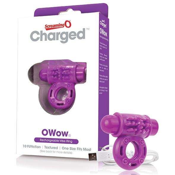 THE SCREAMING O - CHARGED OWOW VIBE RING, USB aku-peeniserõngas, lilla