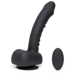 UPRIZE - REMOTE CONTROL RISING 20 CM VIBRATING REALISTIC DILDO BLACK